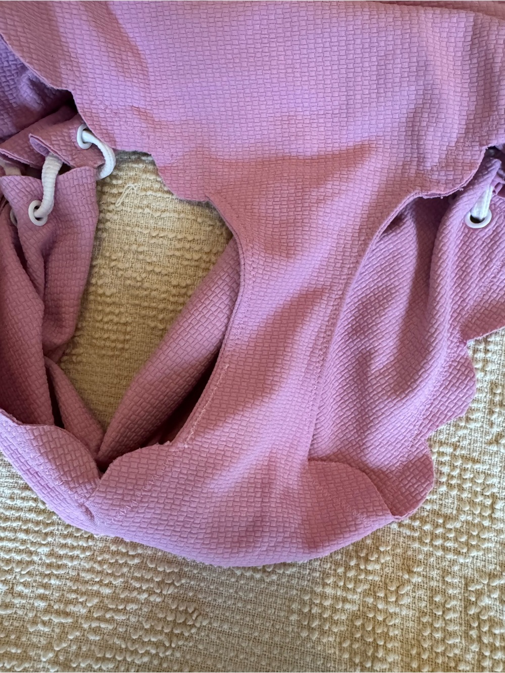 Marysia Lace-Up Bikini Top (medium) & Pink Scalloped High-Waist Bottoms (large - Picture 4 of 6